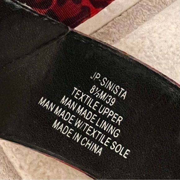 Jessica Simpson Black/Red Multi Sinista High Heel Sandal ankle straps women 8.5 - Picture 8 of 9